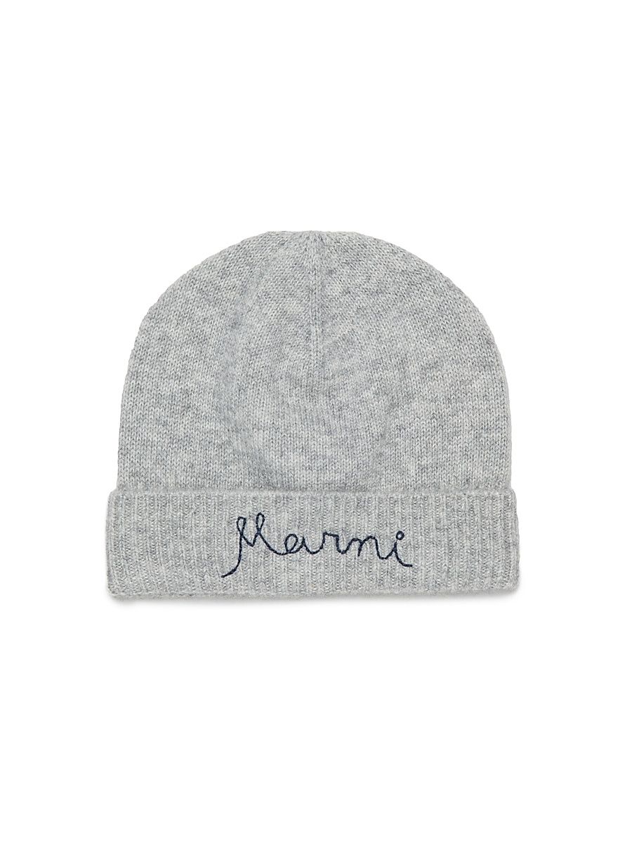 Logo Cashmere-Wool Beanie - Grey - Size 2