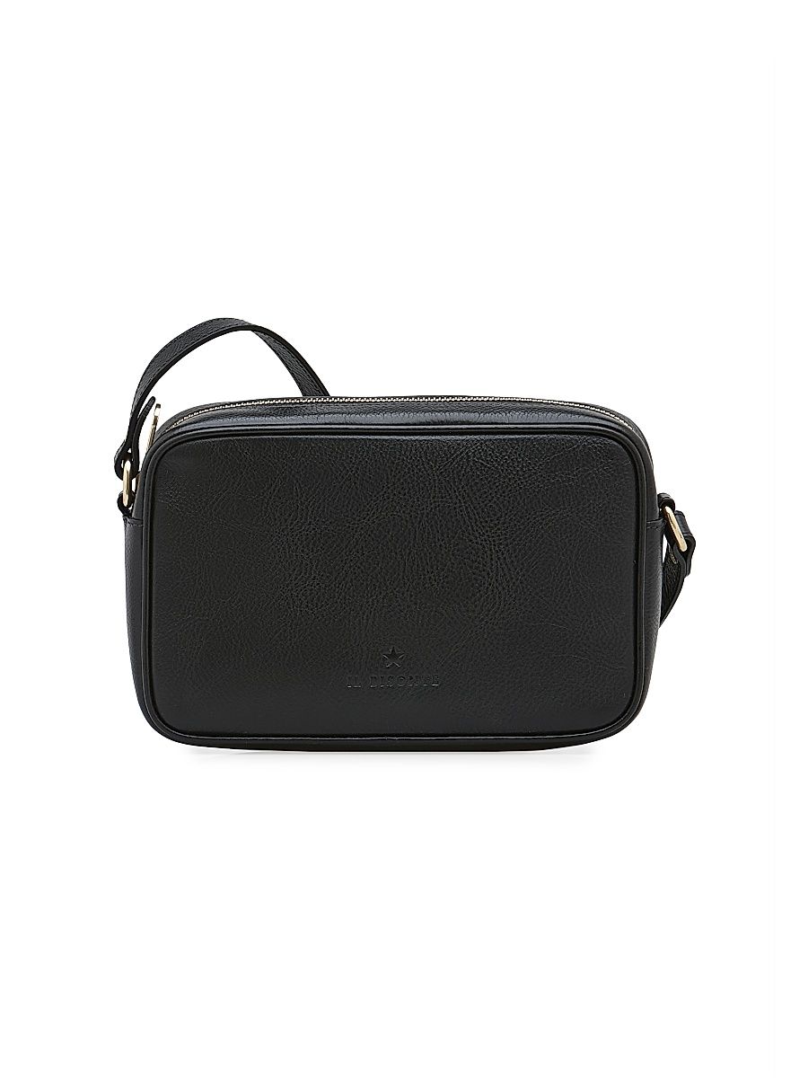 Women's Classic Oliveta Leather Crossbody Bag - Black