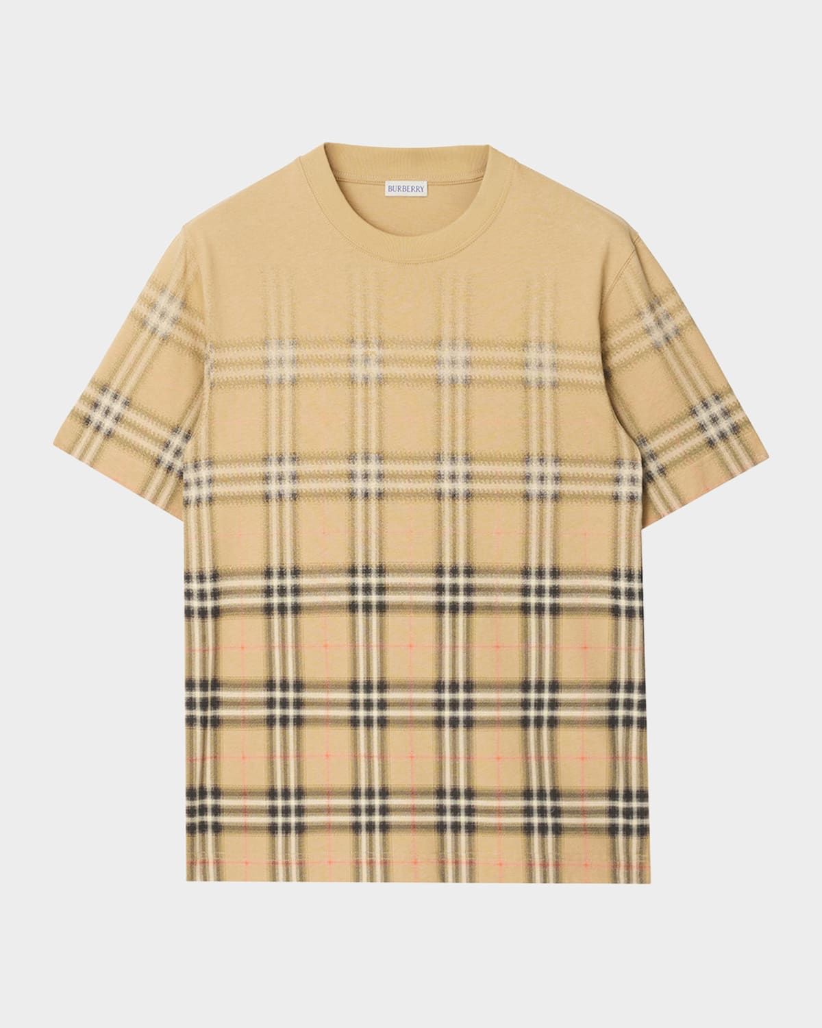 Men & apos;s Gradient Check Cotton T-Shirt
