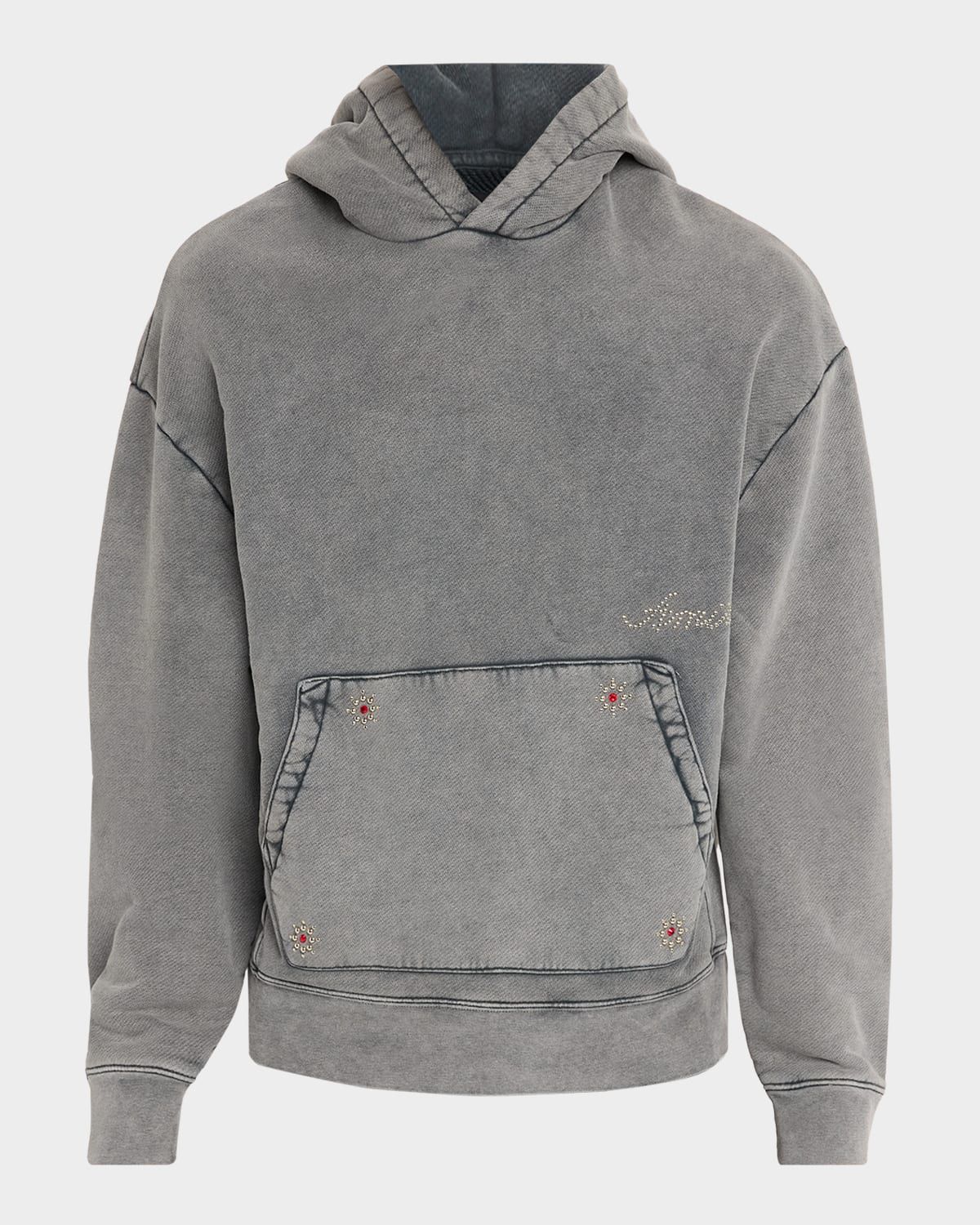 Men & apos;s Studded Cotton Hoodie