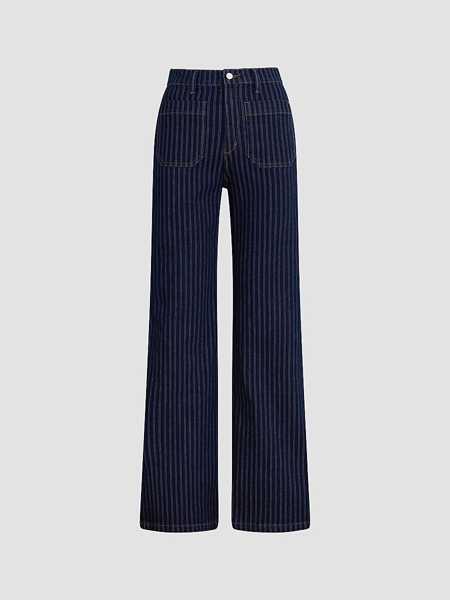 Joe's Jeans Women's The Mia Patch Pocket Striped Jeans - Indigo Stripe - Size 32