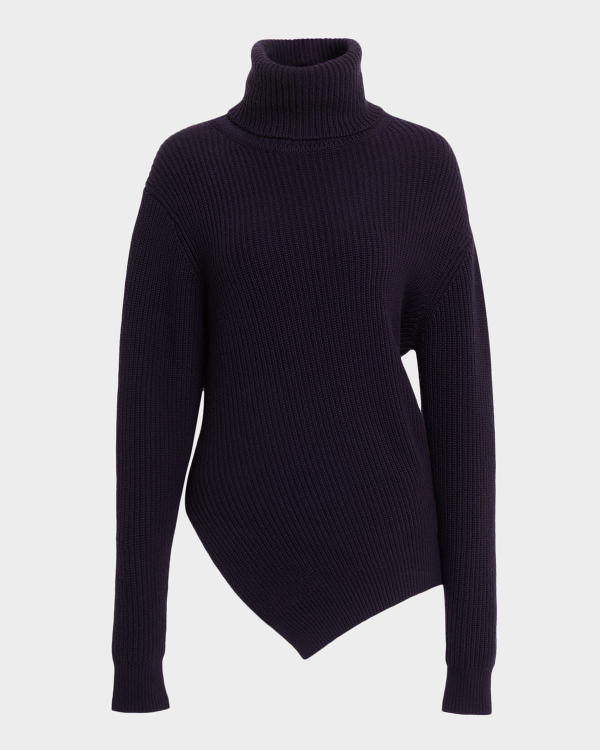 Turtleneck Bias Cashmere Sweater