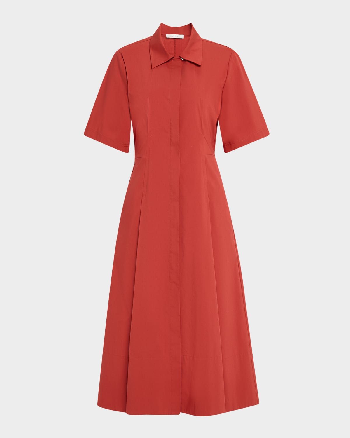 Short-Sleeve Midi Shirtdress