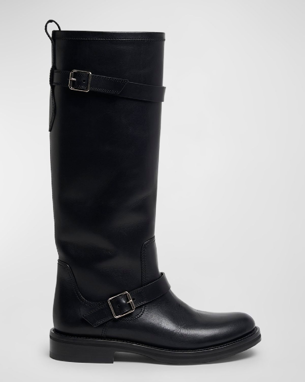 Biork Leather Buckle Biker Boots