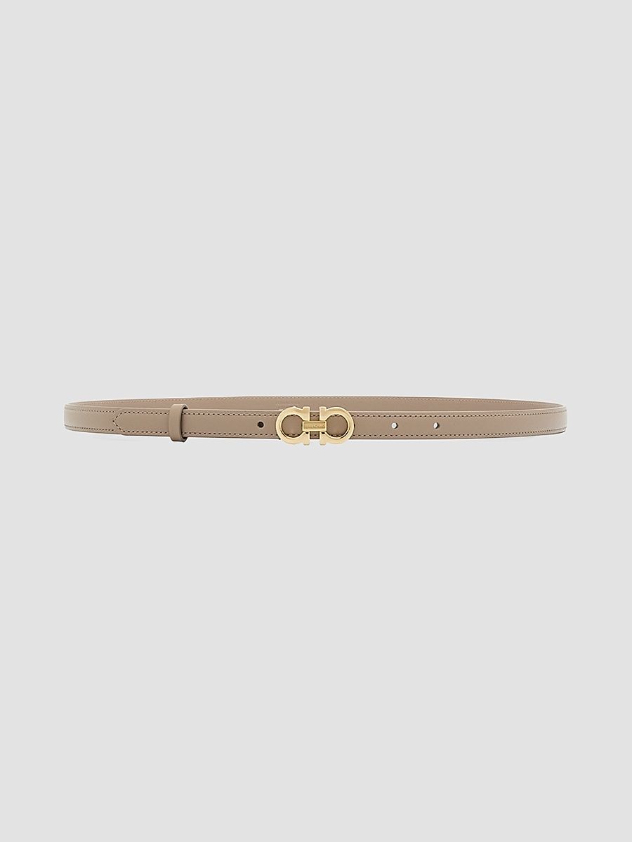 Women's Donna Gancini Leather Belt - Warm Taupe