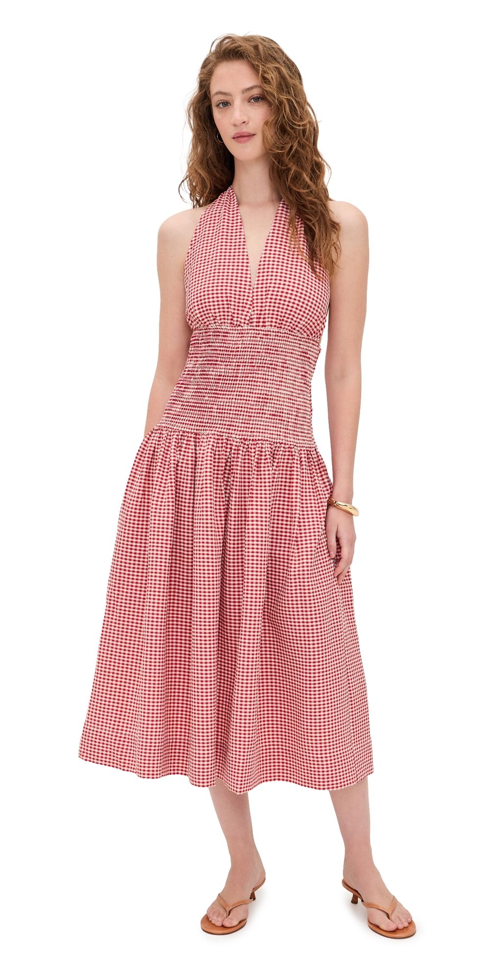 WAYF Margeaux Halter Dress Red XL