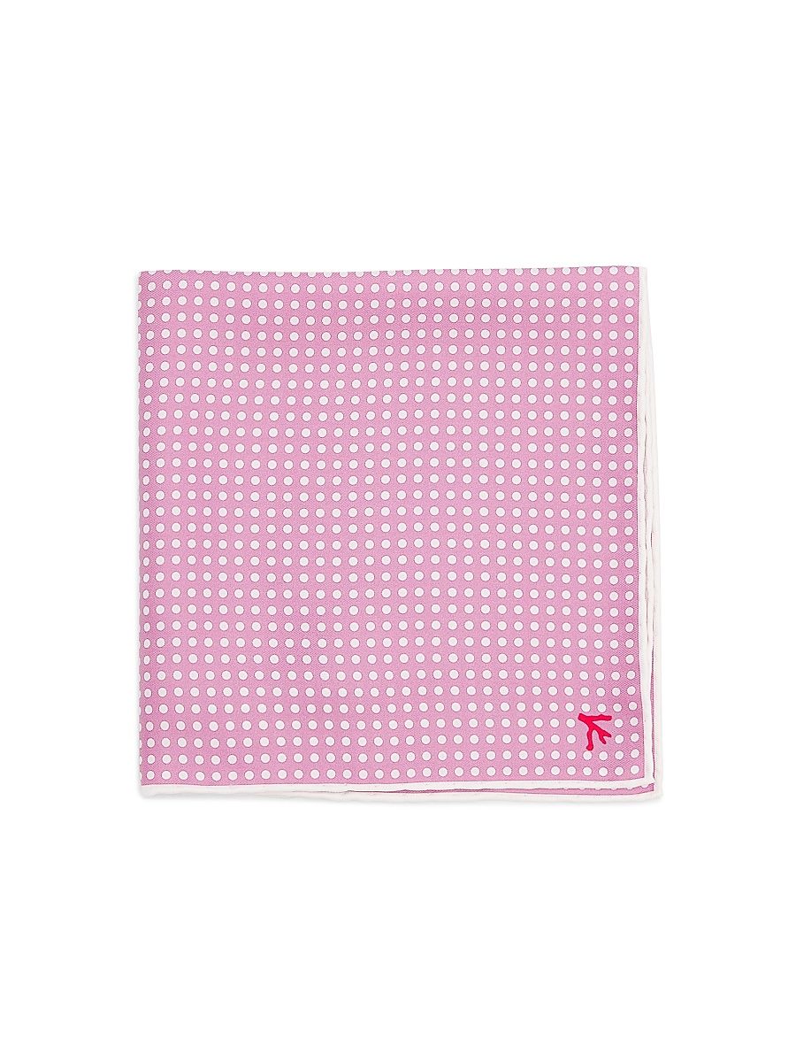 Men's Pin Dot Silk Pocket Square - Pastel Pink