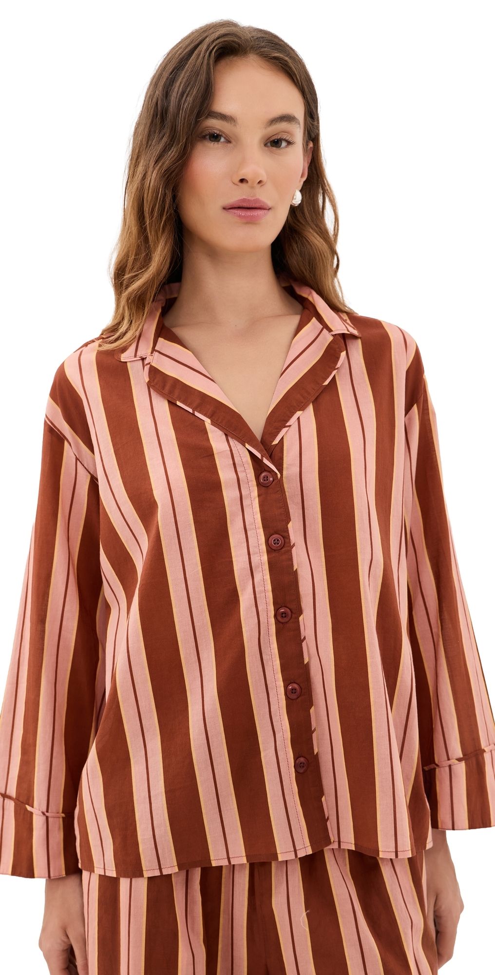 THE GREAT. The Pajama Shirt Ganache Stripe 1