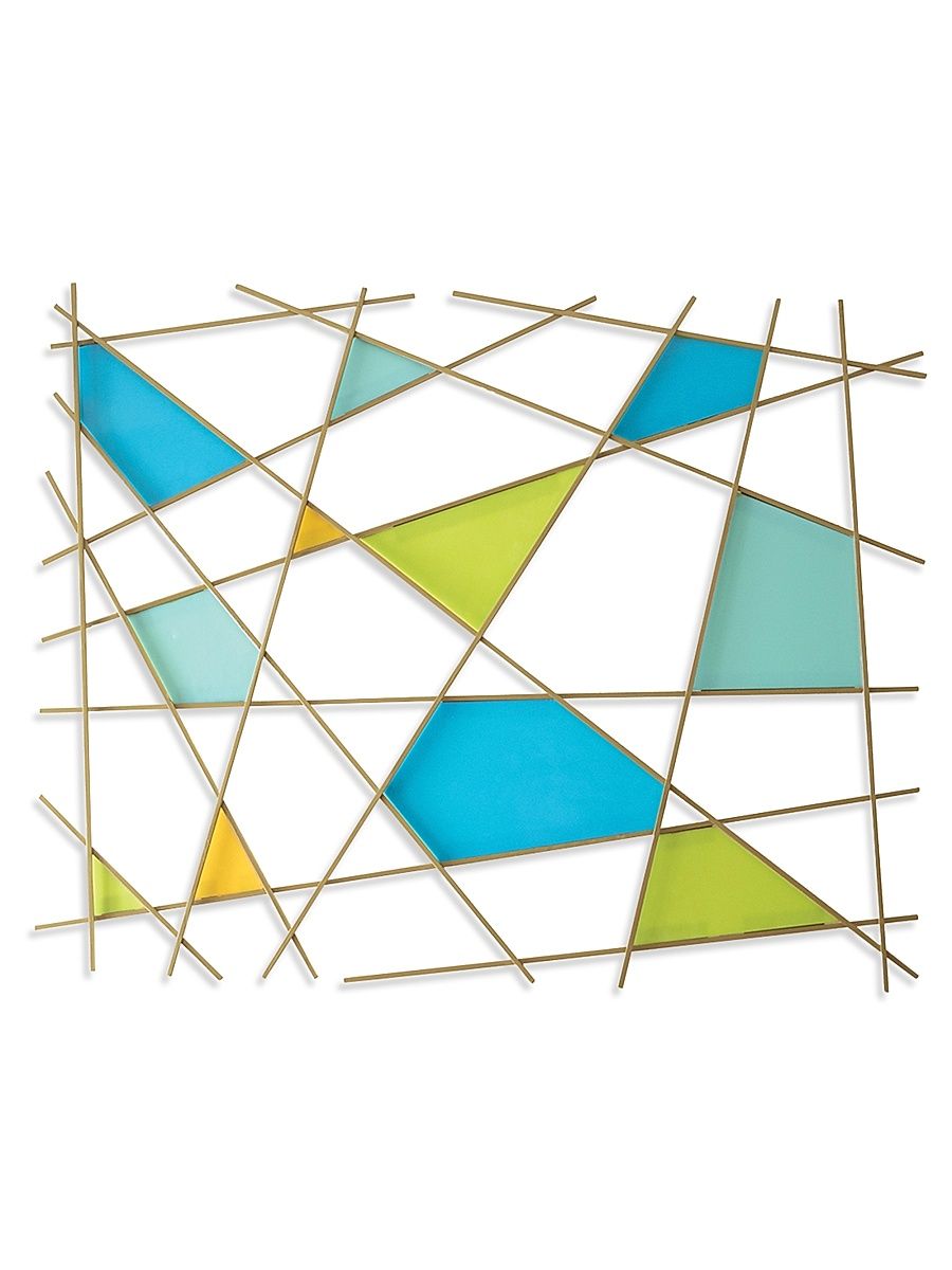 Geometric Glass & Metal Wall Sculpture