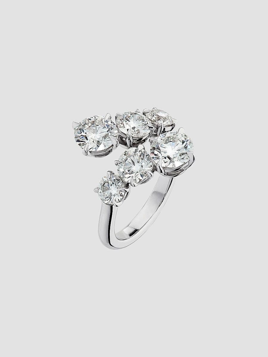 Saks Fifth Avenue High Jewelry Women's Platinum & 3.51 TCW Diamond Bypass Ring - Platinum - Size 7