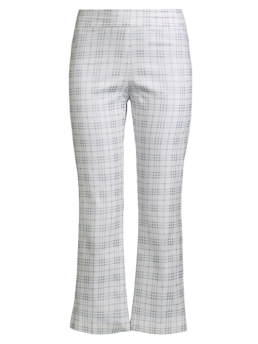 Women's Leo Plaid Flare Crop Pants - Plaid - Size 10