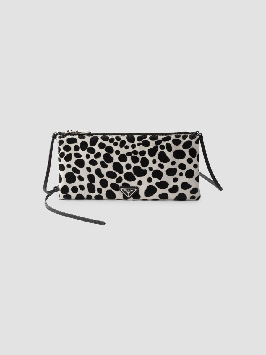 Prada Women's Small Printed Calf Hair Leather Shoulder Bag - White Multi