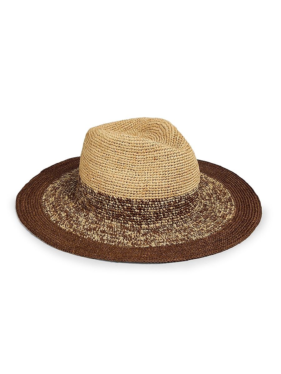 Women's Cruise Lourdes Raffia Fedora Hat - Camel And Chocolate