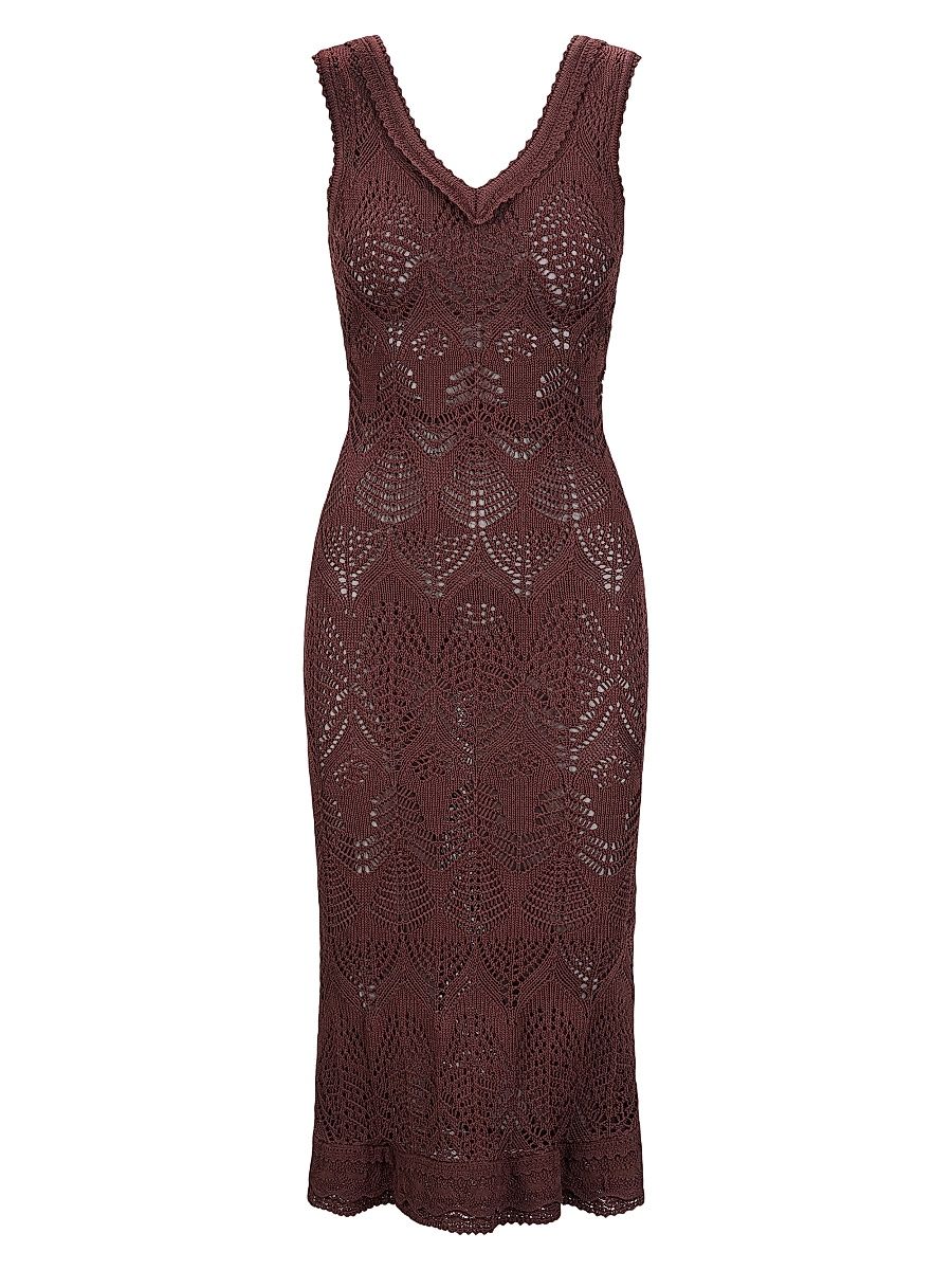 Women's Roan Crochet Midi-Dress - Root - Size Large