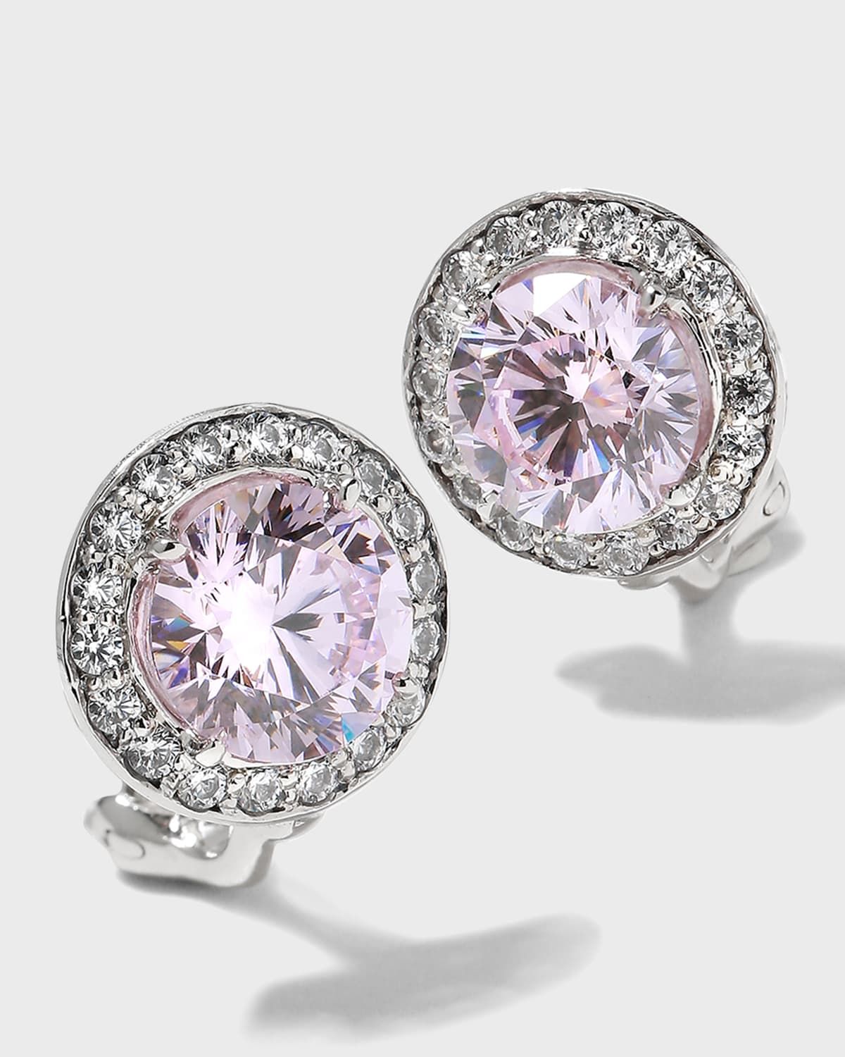 Round and Micro-Pave Cubic Zirconia Earrings