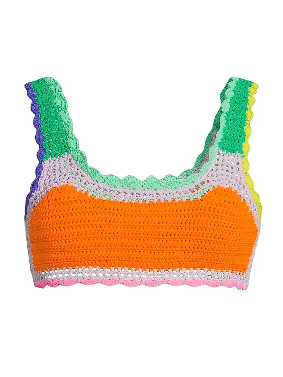 Women's Elliot Crochet Bikini Top - Technicolor Rays - Size XL