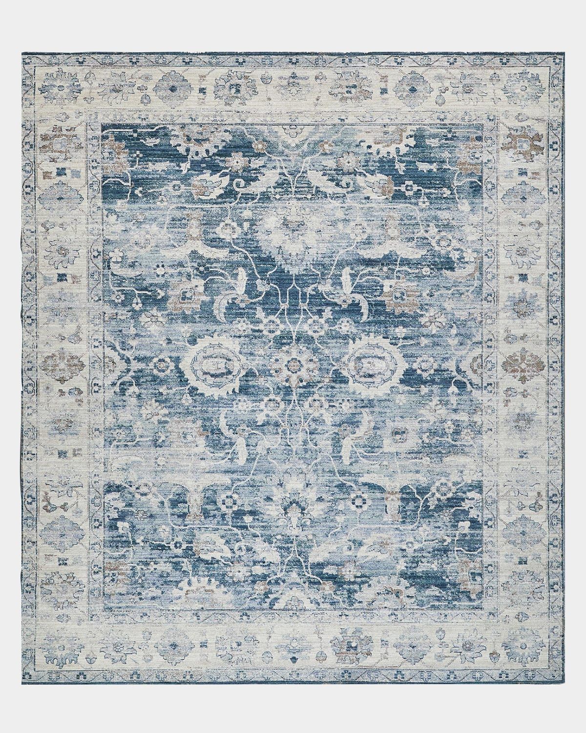 Vintage Looms Blue/Beige Polyester powerloom Area Rug