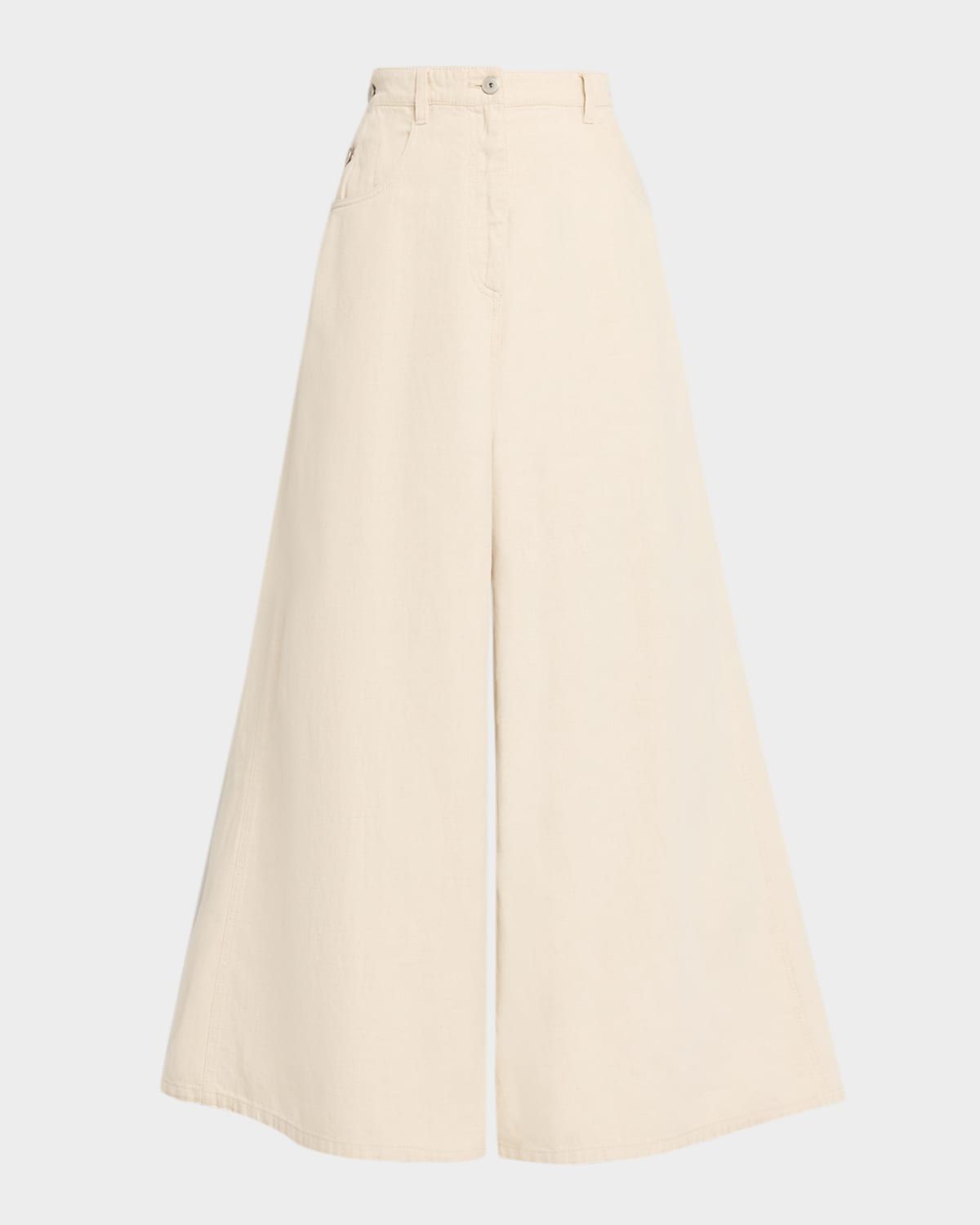 Garment Dyed Twill Maxi Wide-Leg Jeans