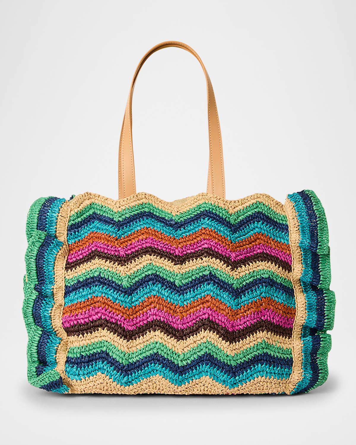 Skye Ruffled Zigzag Tote Bag