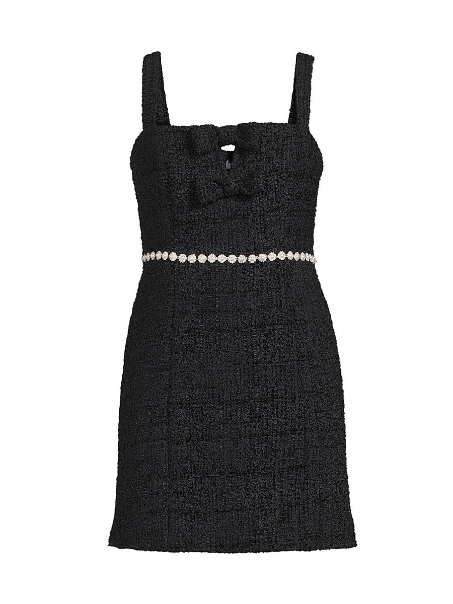 Women's Esta Embellished Tweed Minidress - Navy - Size 8