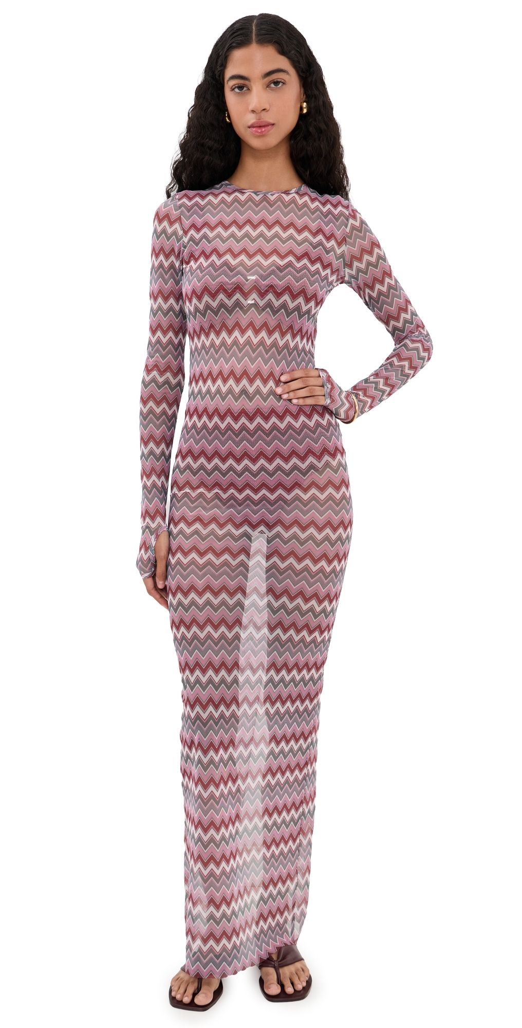 Bananhot Renne Dress Bari Chevron XS