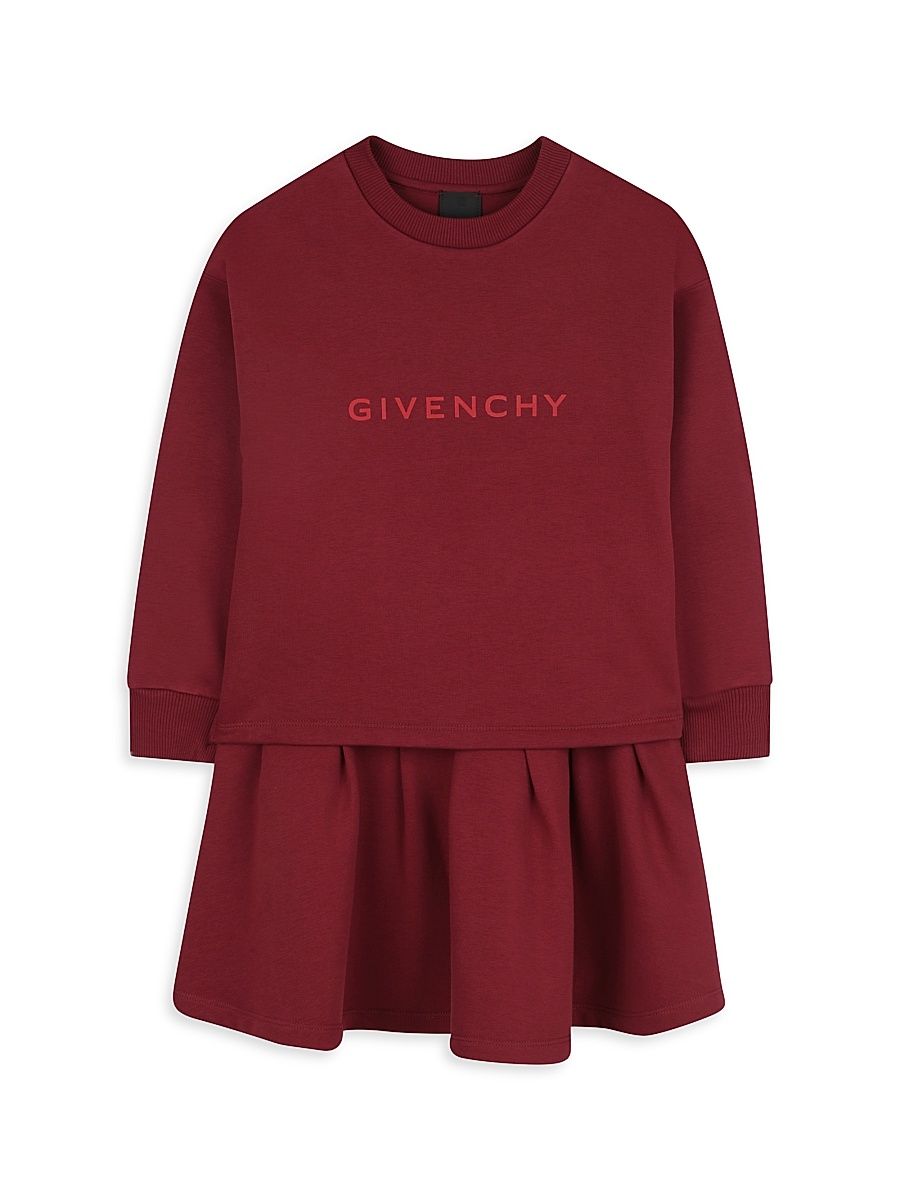 Little Girl's & Girl's Logo Sweatshirt Dress - Crimson - Size 12