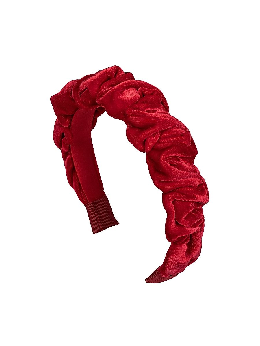 Women's Lia Velvet Gathered Headband - Ruby
