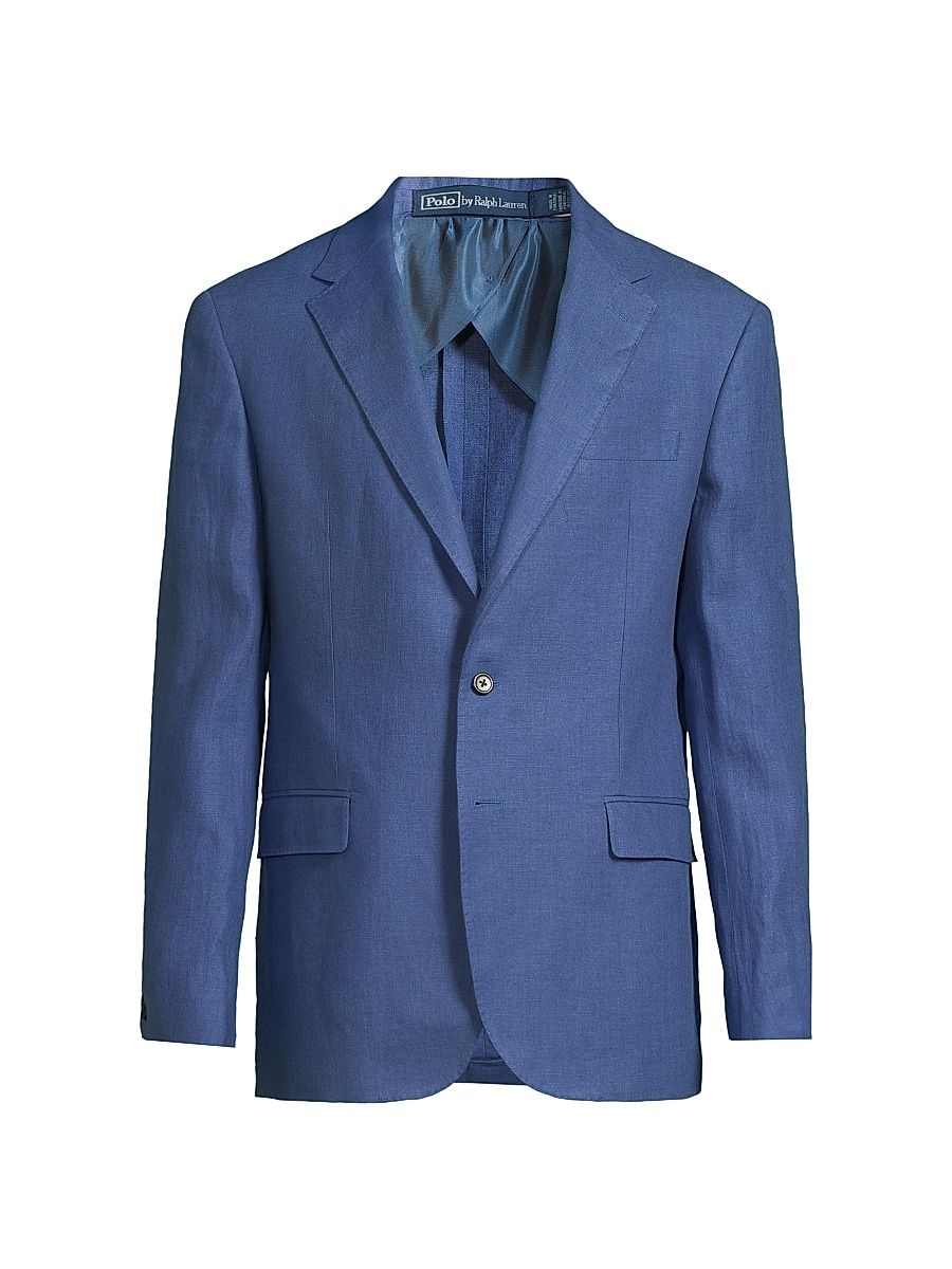 Men's Polo Tailored Linen Suit Jacket - Old Royal - Size 42
