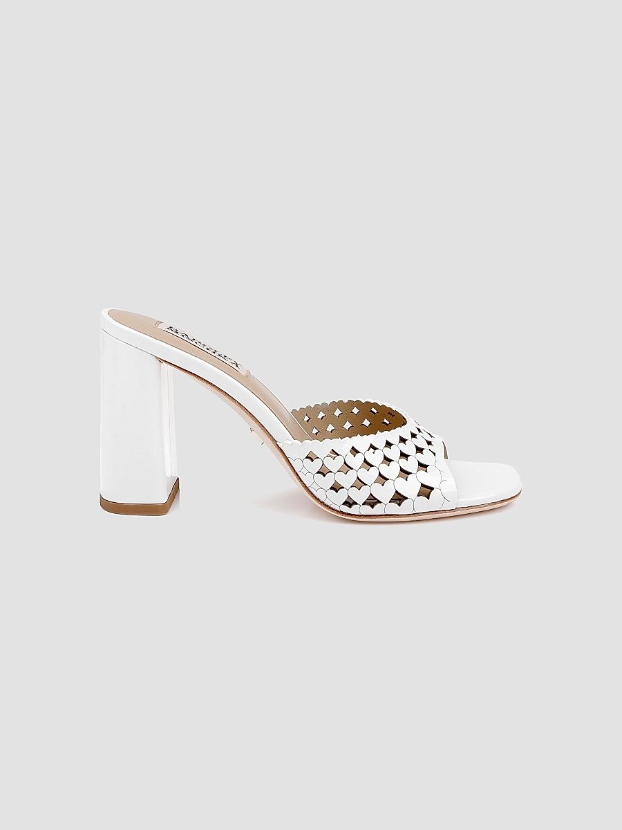 Badgley Mischka Women's Omni 85MM Patent Leather Sandals - White Patent - Size 11