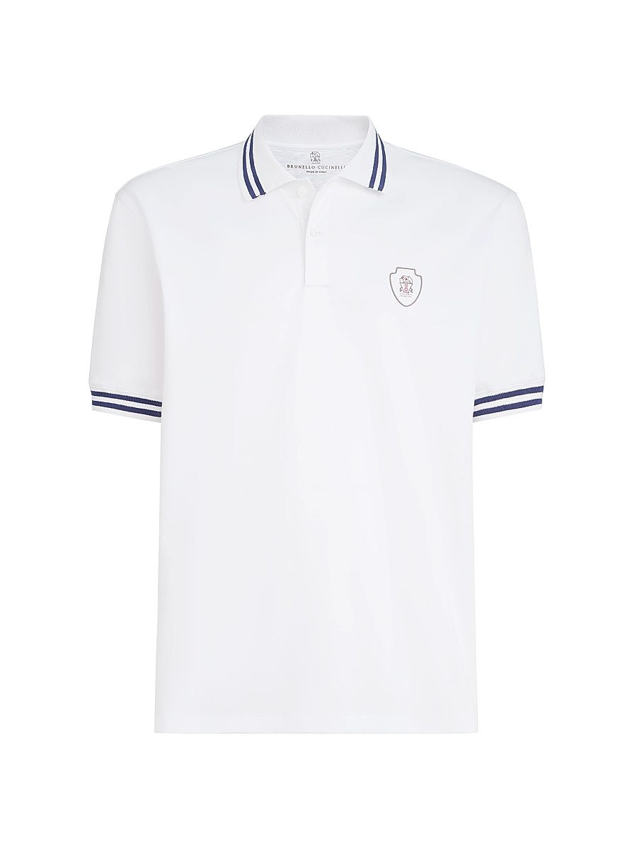 Men's Cotton Jersey Polo Shirt with Striped Collar - Panama - Size XXXXL