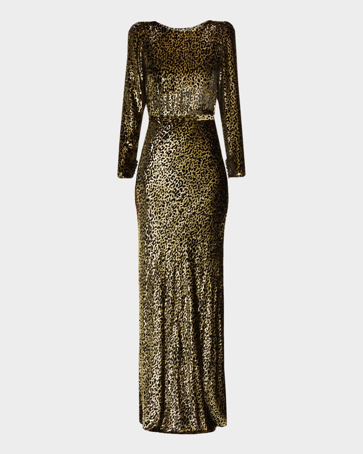 Vreeland Belted Leopard Gown
