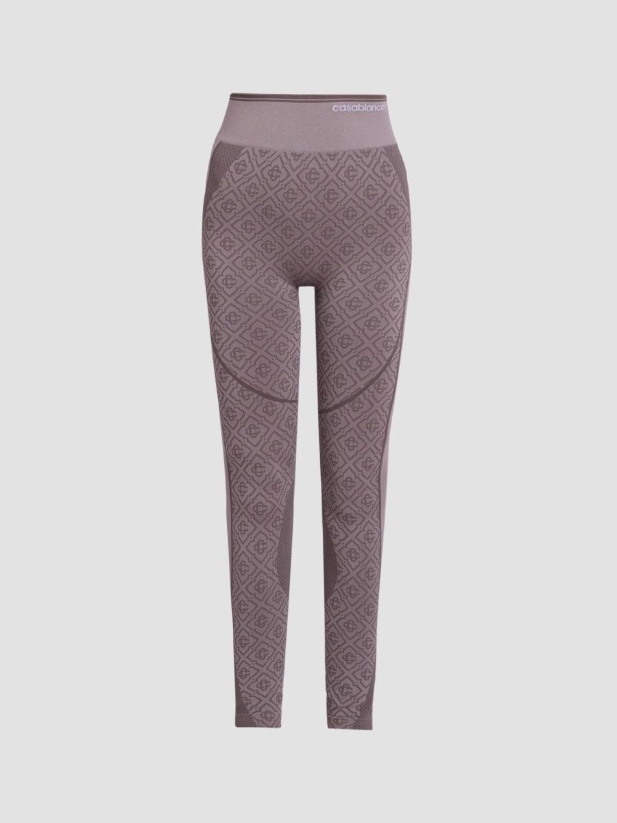 Casablanca Women's Seamless Monogram Leggings - Grey Monogram - Size Small