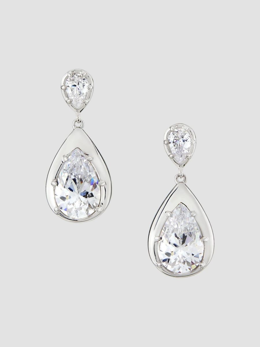 Adriana Orsini Women's Sunny Cubic Zirconia Teardrop Earrings - Rhodium