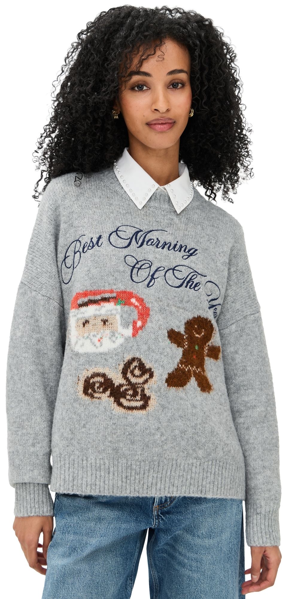 Bailey Rose Holiday Sweater Heather Grey S