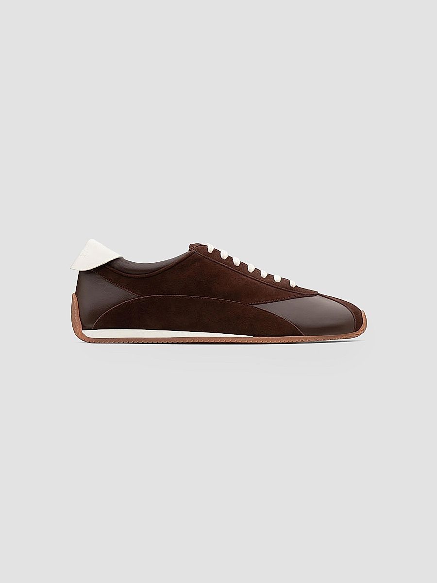 Neous Women's Berenices Low-Top Suede & Leather Sneakers - Dark Chocolate Cream - Size 9
