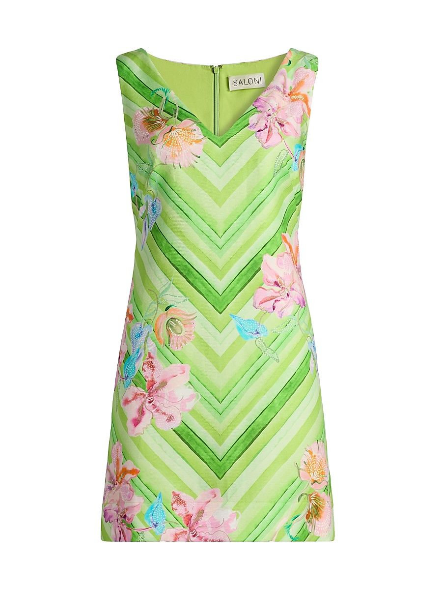 Women's Alba-C Printed A-Line Minidress - Lilia Ornamental Placement - Size 12