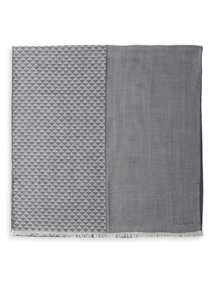 Men's Cashmere, Wool and Silk Scarf - Blue