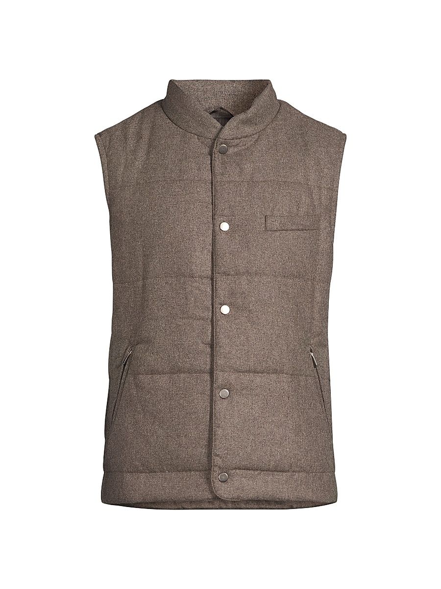 Men's Reversible Woven Vest - Brown - Size XXL