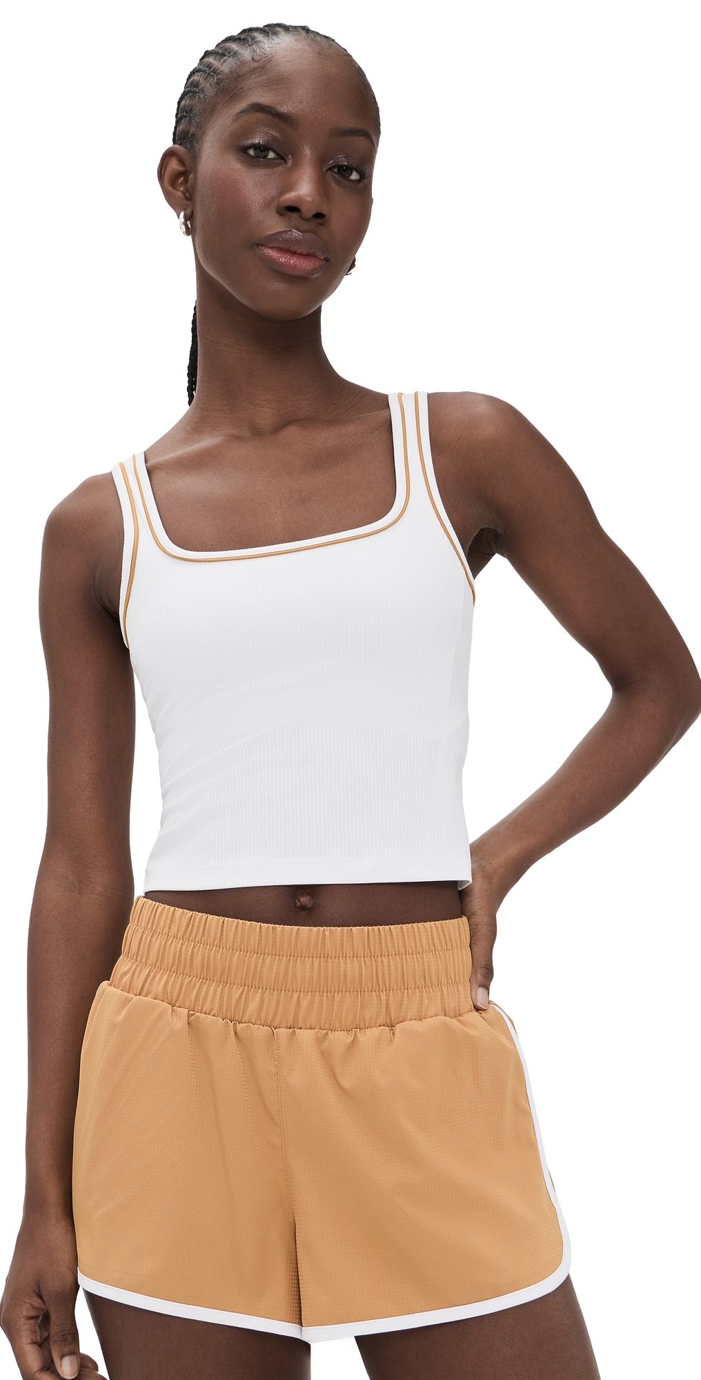 Varley Barney Piped Tank White/Apple Cinnamon M
