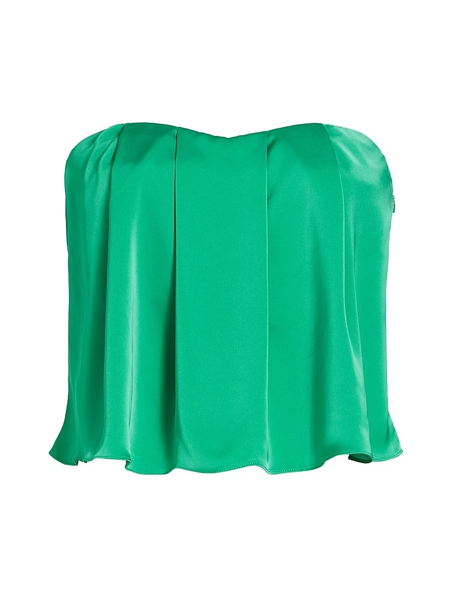 Women's Kennedi Satin Strapless Top - Sea Green - Size 8
