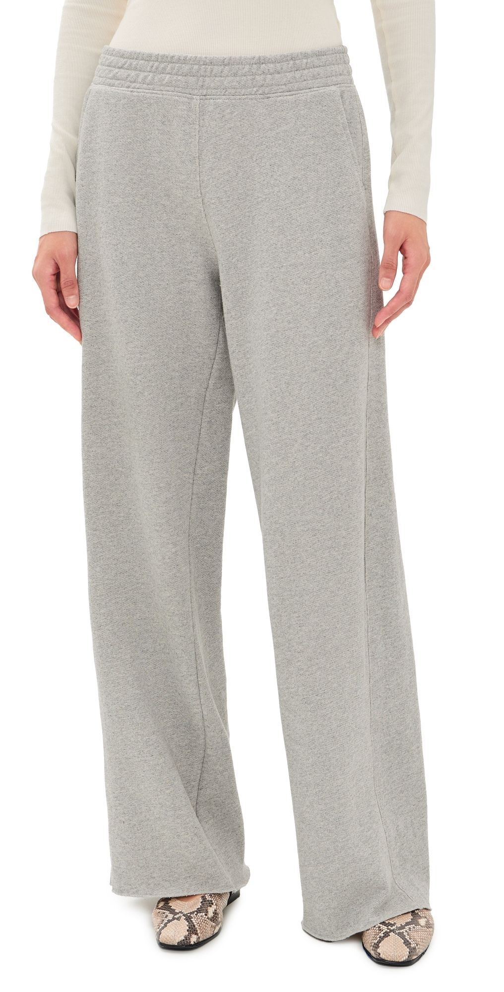 perfectwhitetee Leni French Terry Sweatpants Heather Grey XL