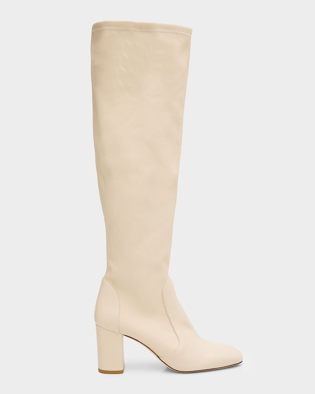 75mm Lucie Leather Knee-High Boots