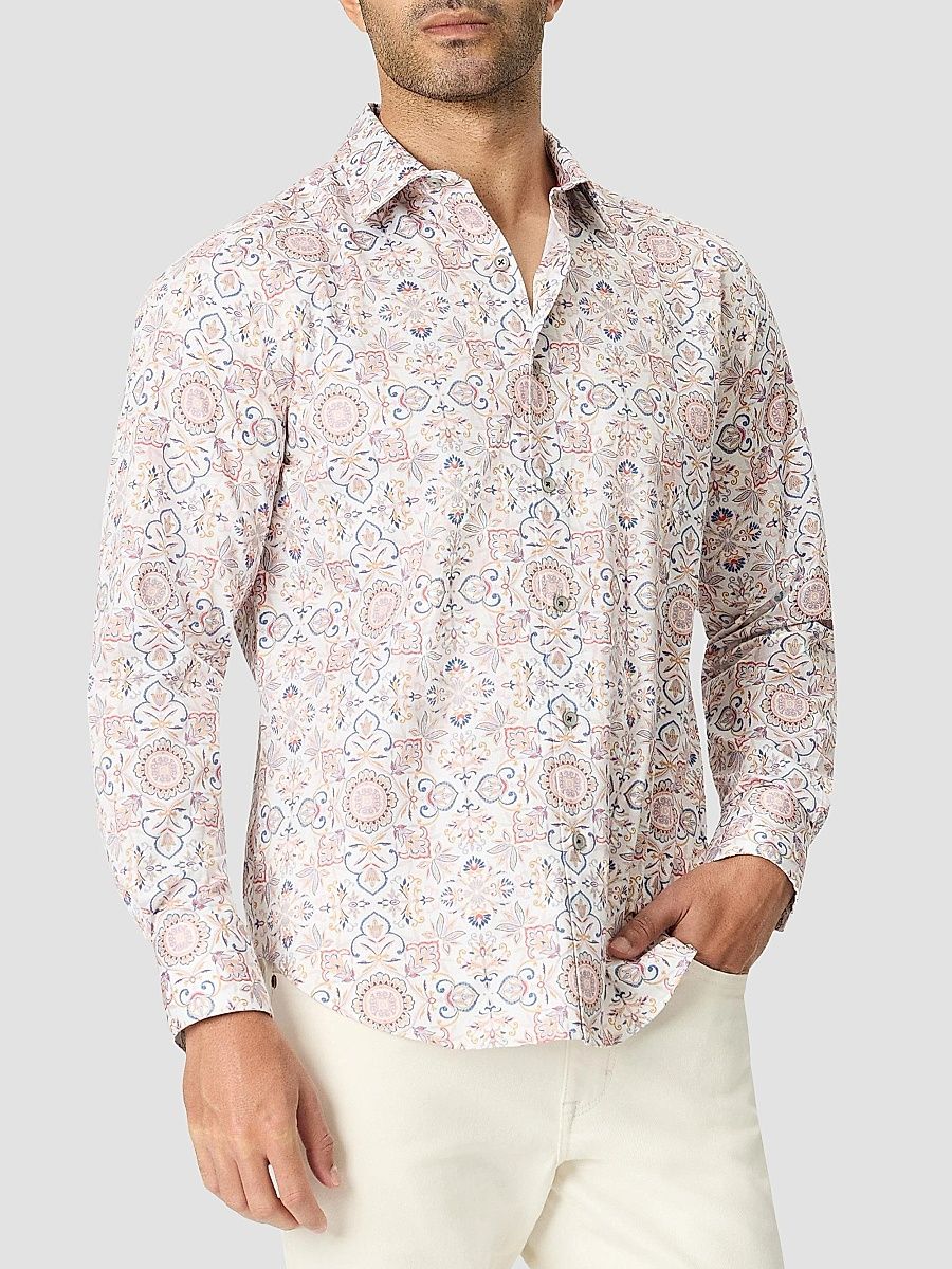 Men's Fairview Floral Stretch-Cotton Button-Front Shirt - Size XXL