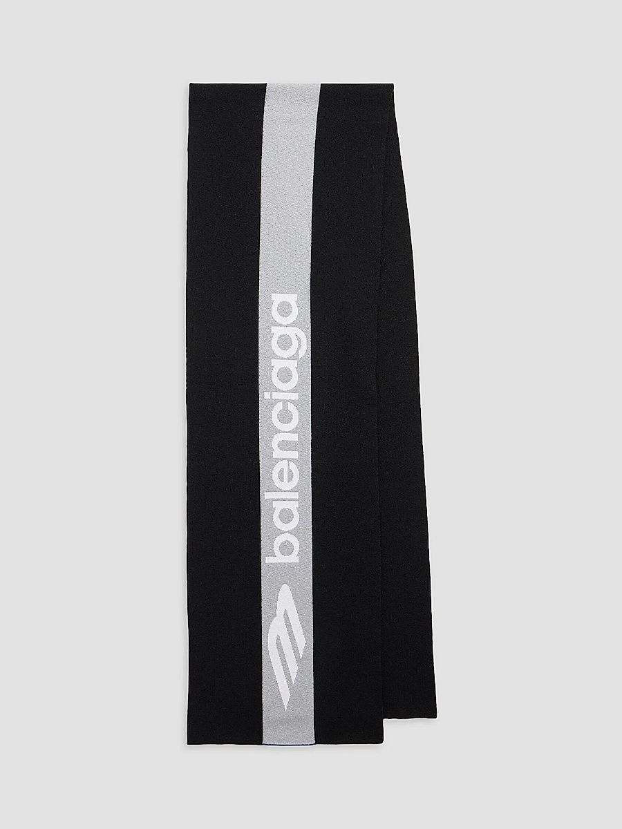 Balenciaga Men's 3B Sports Icon Sporty Scarf - Black White