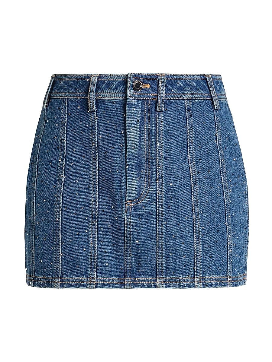 Women's Juno Diamante Denim Miniskirt - Denim - Size 12