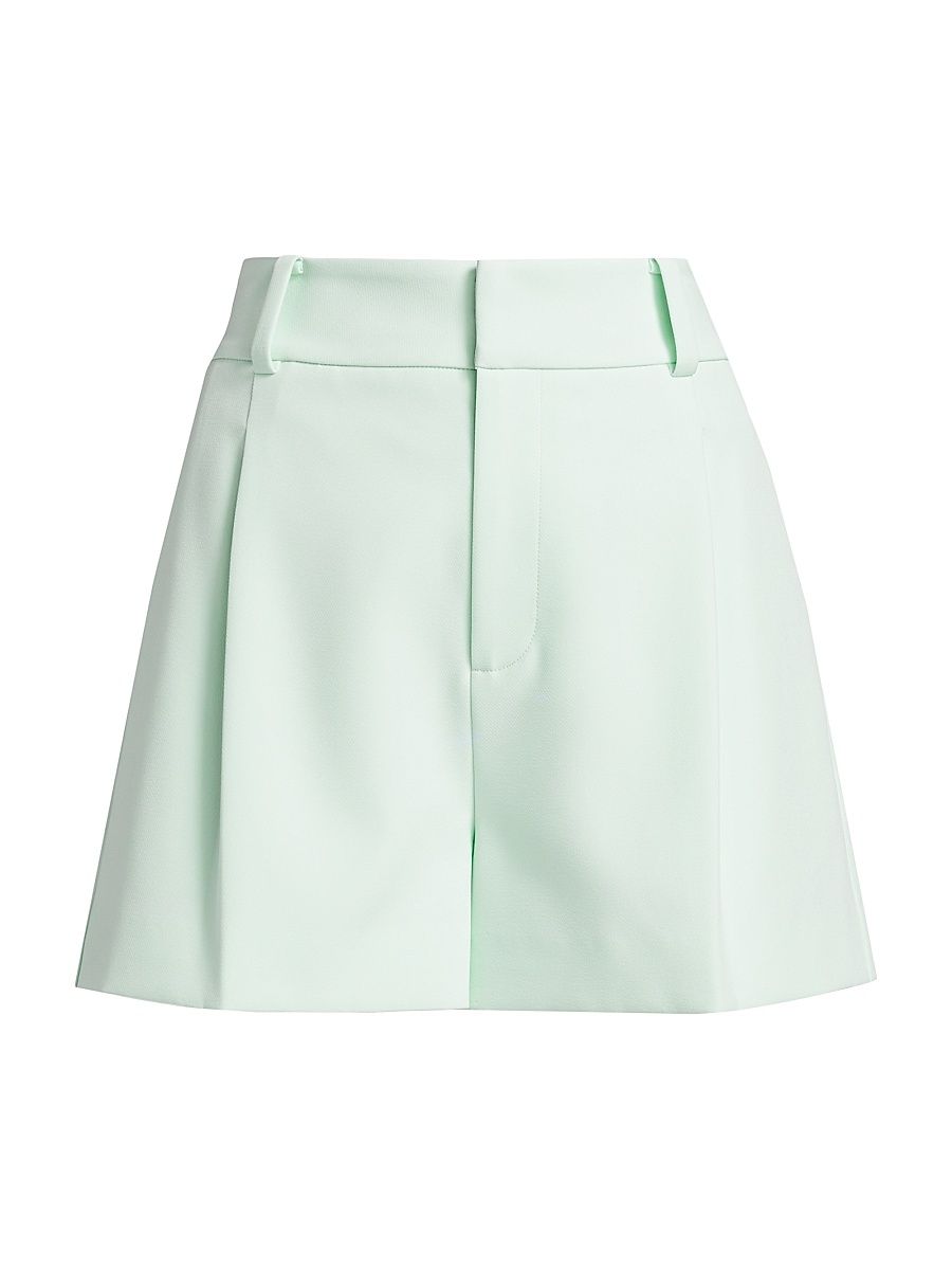 Women's Sena Stretch-Crepe High-Waisted Shorts - Seafoam - Size 8