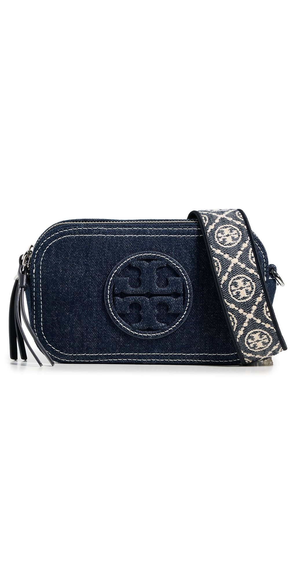 Tory Burch Miller Denim Mini Crossbody Bag Royal Navy One Size