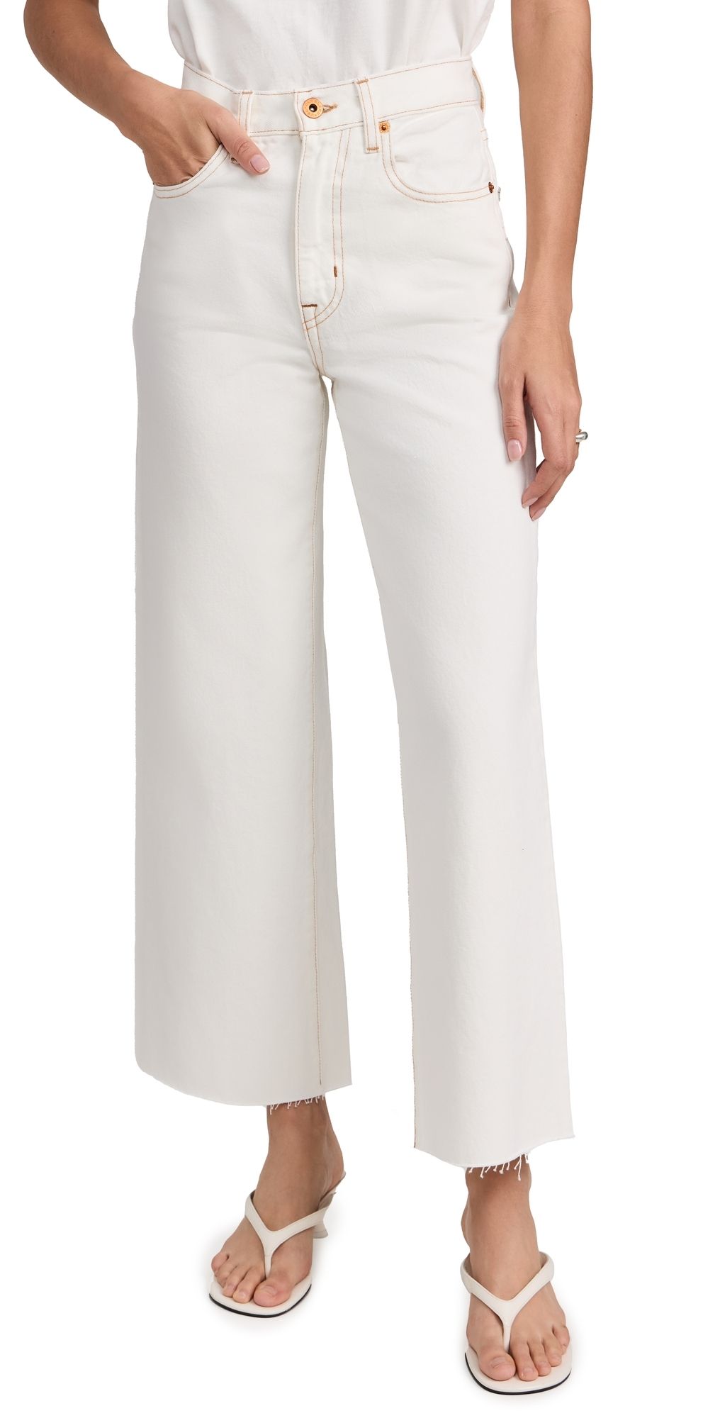 SLVRLAKE Grace Crop Jeans Natural White 32
