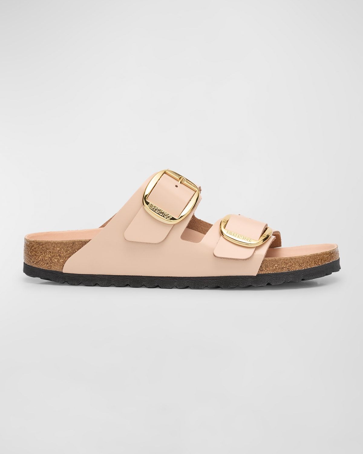 Arizona Leather Dual-Buckle Slide Sandals