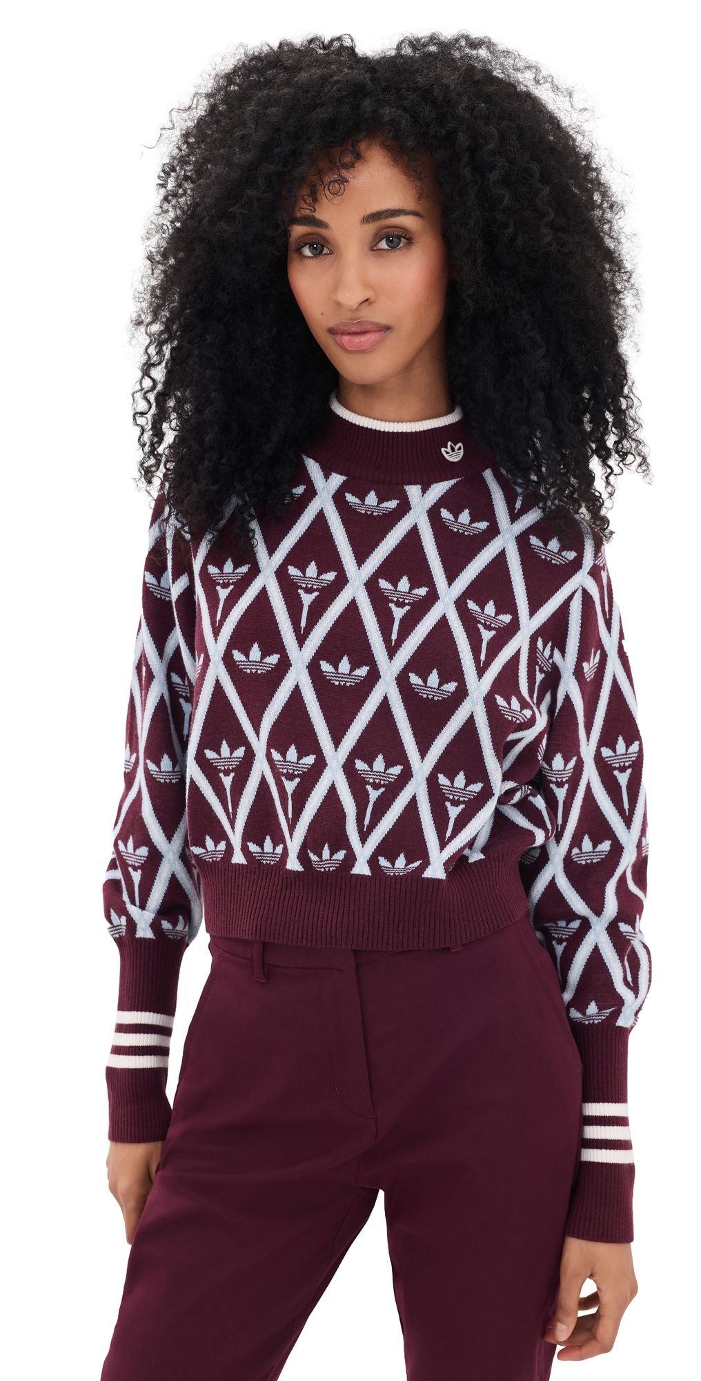 Adidas Golf Originals Trefoil Turtleneck Maroon XS